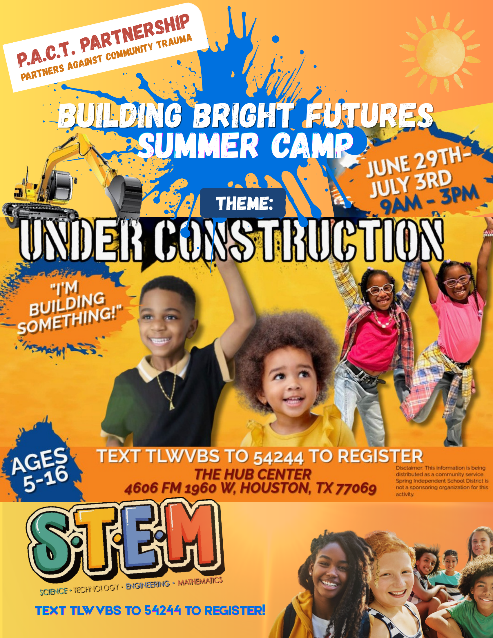 PACT Building Bright Futures Summer Camp flyer